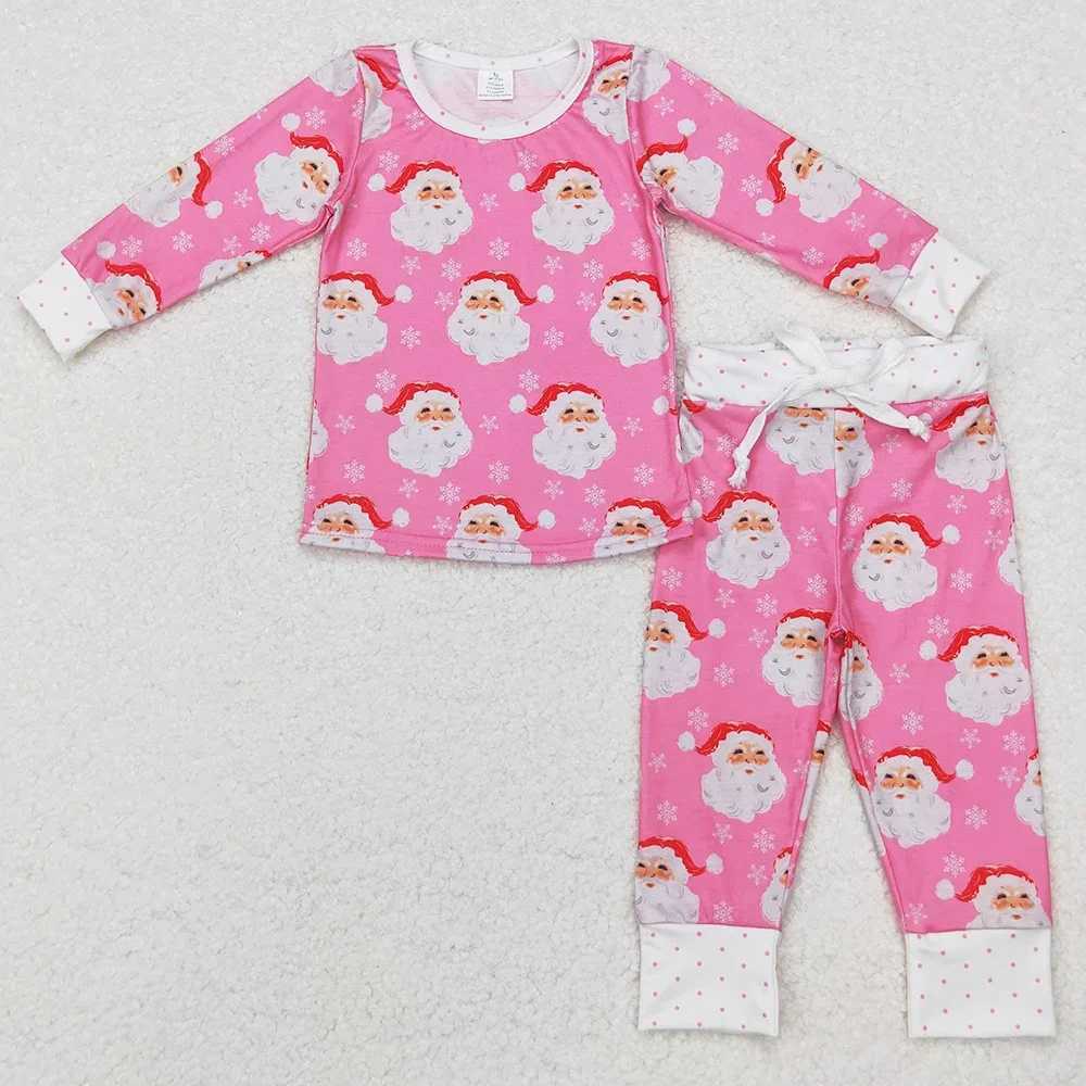 Wholesale baby girl sleepwear Christmas candy bamboo pole sleepwear bamboo sleepwear set baby sleepwear new W241213