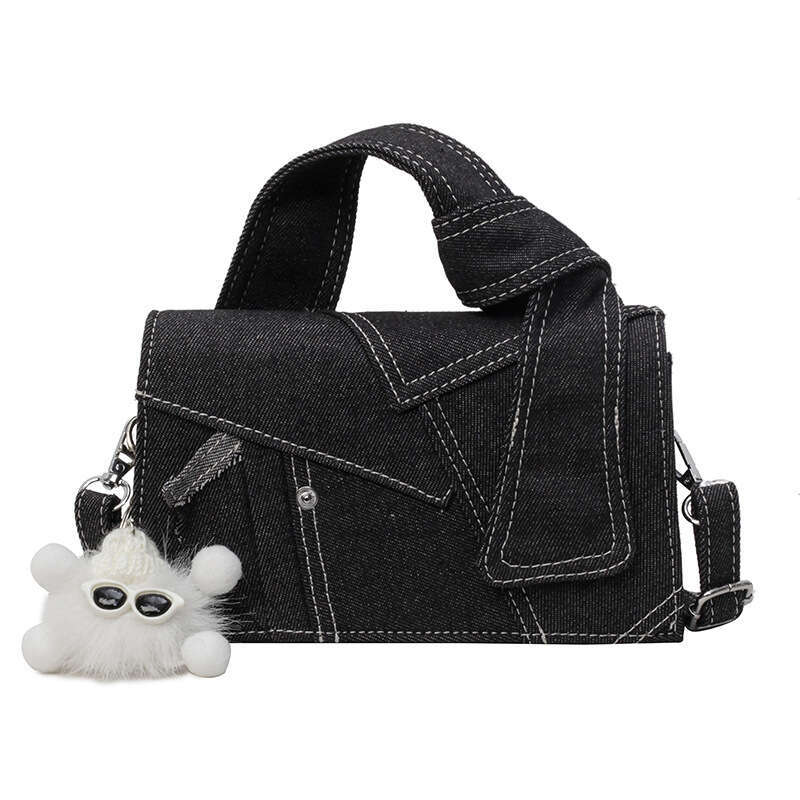 UR Simple Denim Small Square for Women 2023 New Style Trendy High end Versatile Fashion Single shoulder Women's Bag