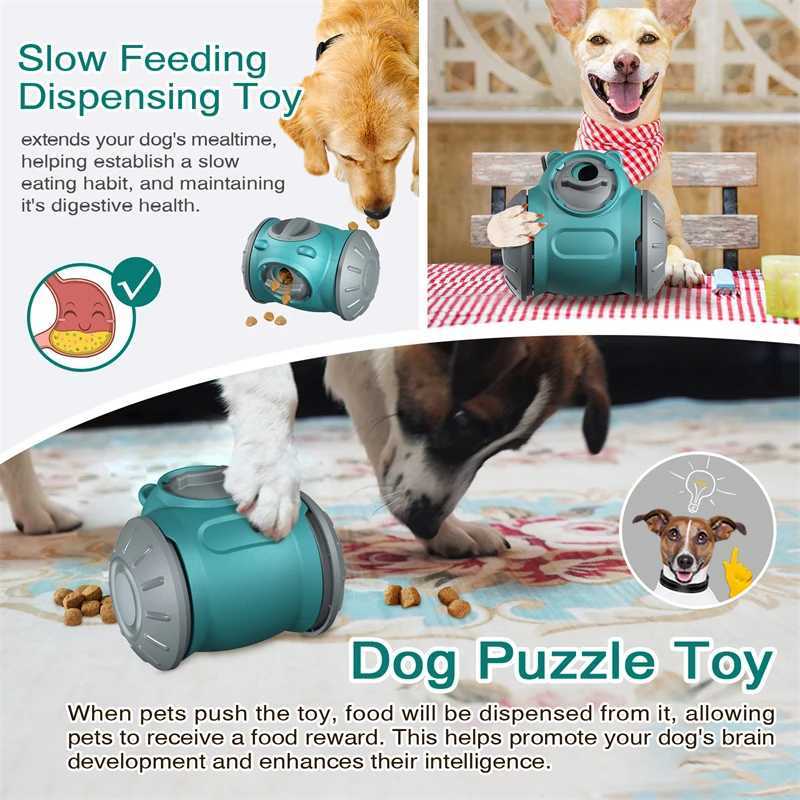 Dog Slow Feeder Toys Interactive Puzzle Durable Dog Food Dispenser Mental Treat Stimulation Chase Rolling Puppy Toy Pet Supplies X241213