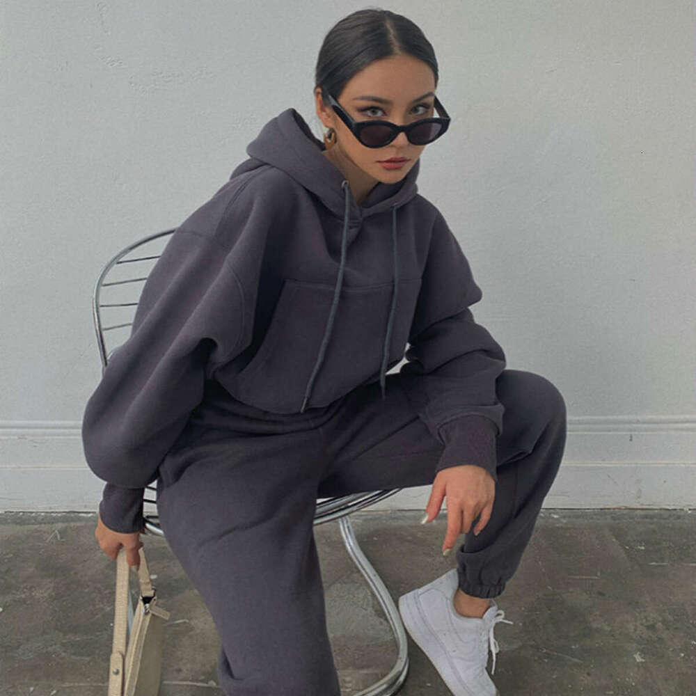 European American Foreign Trade Autumn And Winter New Hoodie Jacket Sports Suit Women's Trendy Clothing Fashion Casual Temperament