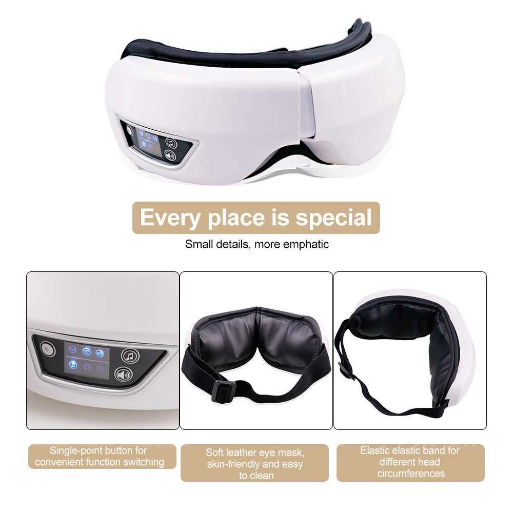 Digital air compression pressure 6D intelligent air bag wireless eye massager with vibration circulation heating and relaxation music machine W241213