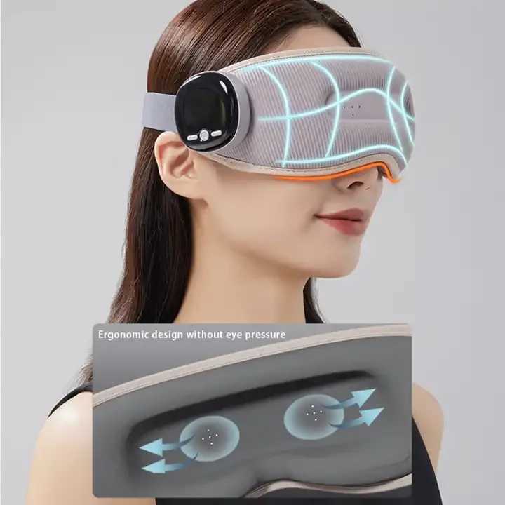 Eye Massager with Heat Smart Eye Massager for Migraines6 ModesHeat Compression Eye MassageHeated Eye Massager Foldable W241213