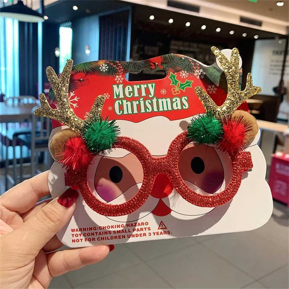 Sunglasses New Creative Christmas Glasses Santa Claus Elk Glasses Frames Christmas Mask Role Play Props Christmas Party Decoration Gifts H241213