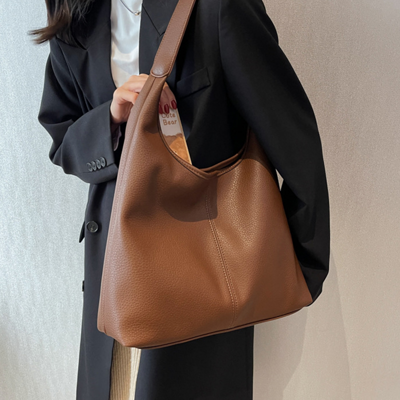 Tote Bags for Women PU Leather Tote Purses Handbags Medium Top Handle Satchel Simple Versatile Large Underarm Versatile Hand-Held Tote Bag - view 8