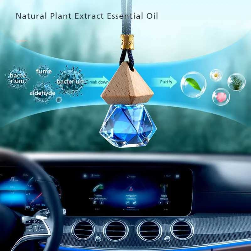 Auto Aroma Fragrance Pendent Bottle Perfume Diffuser Automotive Decoration Car Hanging Glass Bottle Empty PerfumeXJ241213