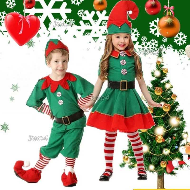 Christmas costumes cute elf costumes for children role-playing for parents and children green Christmas costumes for girls princess costumes W241213