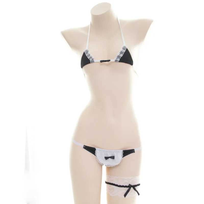 Amine Bandage Cute Bikini Set Japanese Maid Swimsuit Cosplay Women Mini Swimwear 2023 ss Bathing Suit Sweet Girls BikinisXJ241212