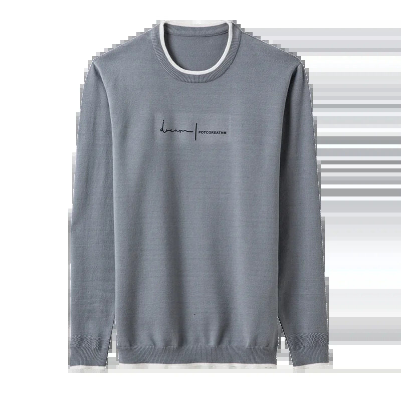 Fashion ner Knit Pullover Sweater Men Crew Letter Printed Slim Fit Autum Winter Navy Casual Jumper Clothes 241213