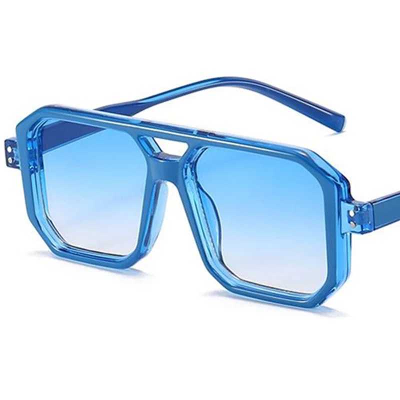Candy Color Sunglasses Unisex Double Beam Sun Glasses Anti-UV Spectacles Personality Square Eyeglasses Simplity GoogleX241213