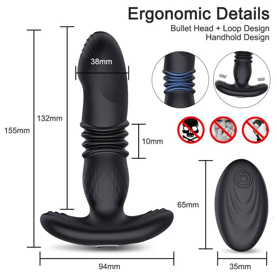 Telescopic Vibrating Butt Plug Anal Vibrator Wireless Remote Sex Toys for Women Ass Dildo Prostate Massager Men Buttplug 241213
