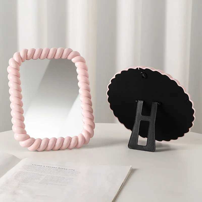Hand Mirror Makeup Mirrors Folding Standing Portable Beauty Hd Vanity Girls Women Men Shaving Cosmetic Bathroom SuppliesXJ241213