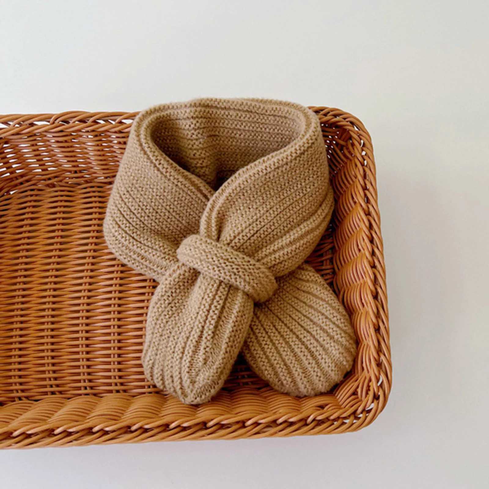 Scarves Wraps Korean Style Candy Color Baby Winter Scarf Autumn Winter Warm Scarves Toddler Boy GirlWool Knitted Scarves For Kids Warm Scarf H241213