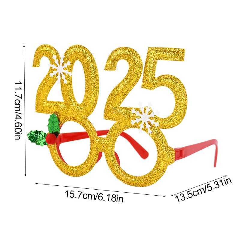 Sunglasses 2025 Christmas Glasses New Year Party Photo Props Xmas Decorations Kids Adult Eyeglasses Photobooth Gifts Supplies Kids Favors H241213