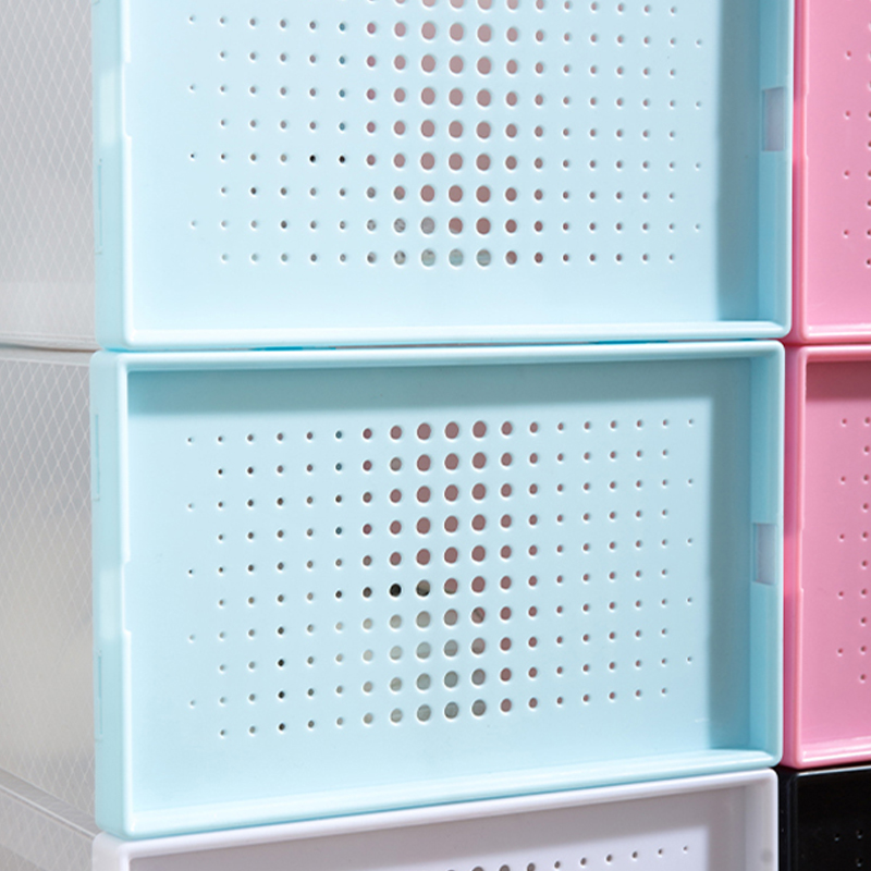 Small double frame plastic transparent shoe box Amazon hot selling folding storage box dustproof and waterproof PP basketball shoe box