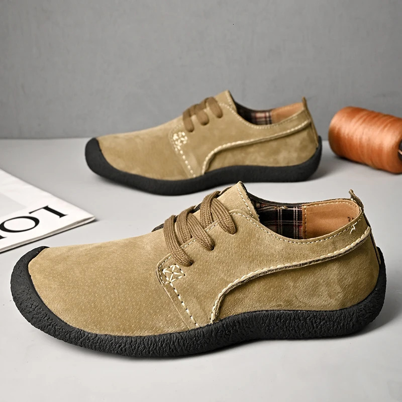 Suede Leather Men Casual Shoes Fashion Male Hiking Shoes Trendy Sneakers Mens Comfortable Treking Footwear Trainers 241213
