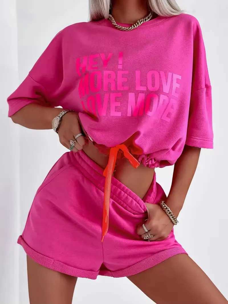 Women's Two Piece Pants New Summer model Short Set Sweat Women Biker Short Set 2 Piece Jogger Two Piece Set Women Clothing sets for women 2 piece