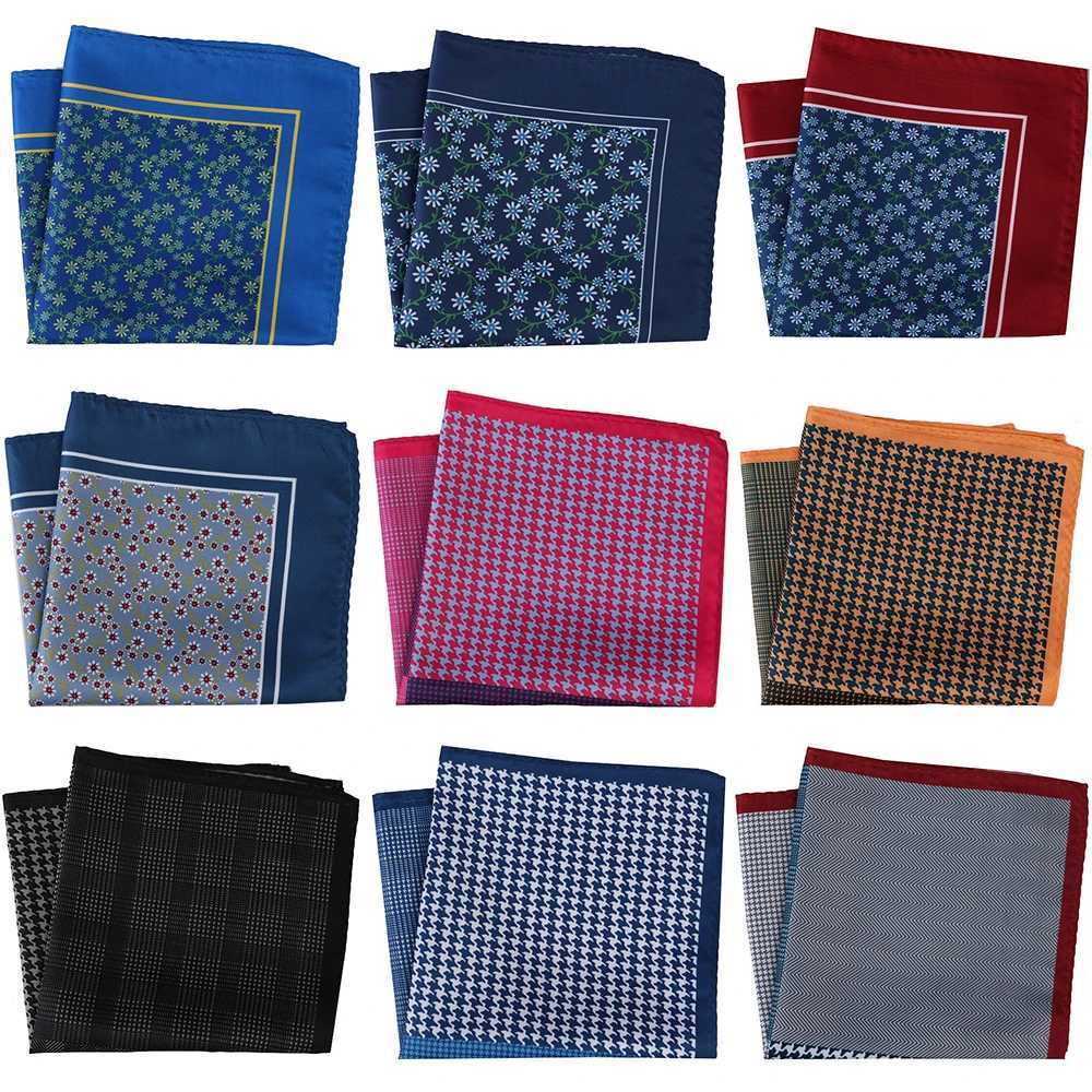 Tailor Smith New Designer Pocket Square Handkerchief Houndstooth Floral Paisley Strip Printing Soft Handkerchief Men Chest Towel W241213