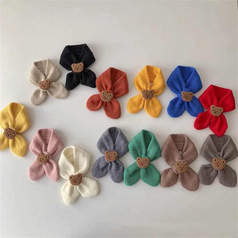Scarves Wraps Autumn Winter Warm Kids Scarf Soft Wool Childrens Knitted Newborn Bib Infant Toddler Neck Fashion Baby Girl Boy H241213N5MW