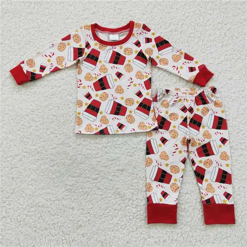 New Christmas Match Baby Boys and Girls Red Checkered Button Long Sleeve Pajama Set Wholesale Boutique Childrens Clothing RTS W241213