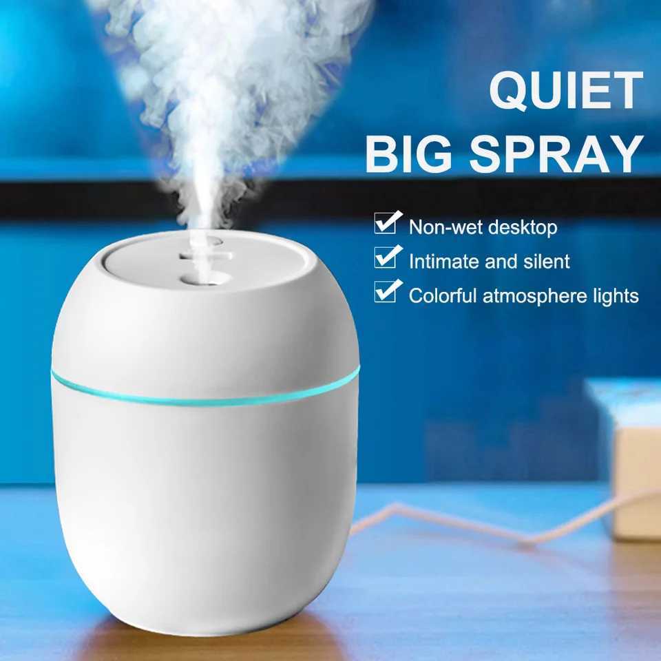 New 200ml Air Humidifier Car Aroma Diffuser Mini USB Essential Oil Diffuser Car Purifier Aroma Anion Mist Maker with LED LampXJ241213