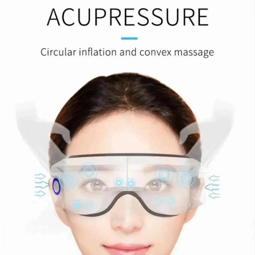 Hot compressed air pressure eye massager vibration music massage 5 modes 180 folding breathable 3D airbag knee W241213