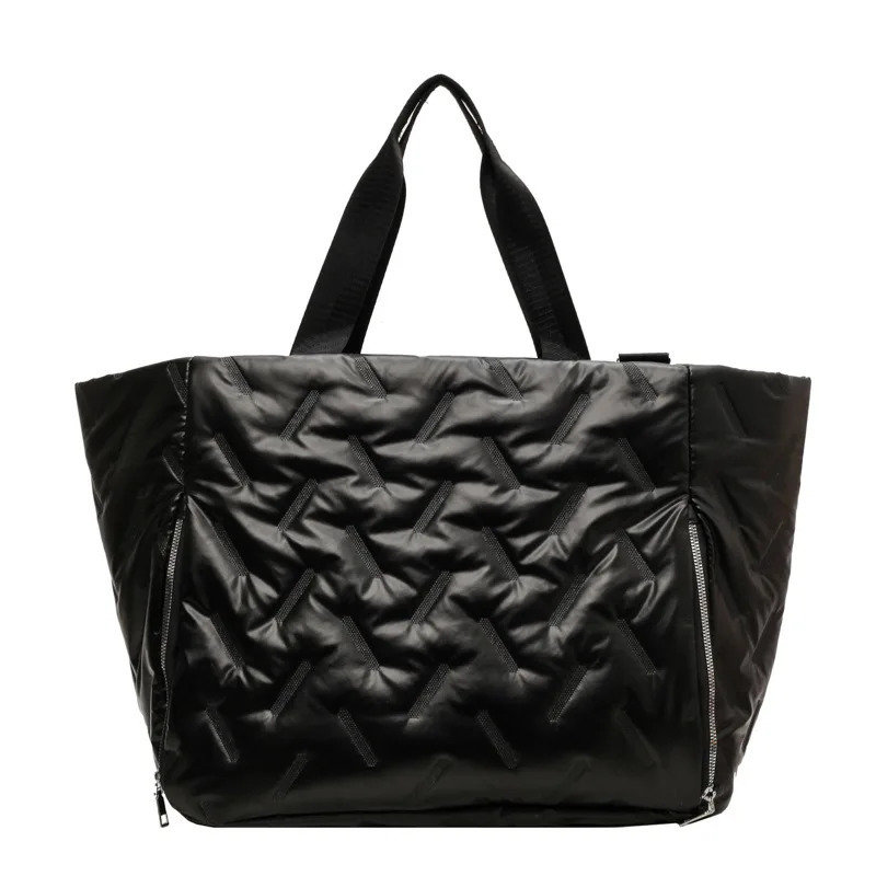 Winter Fashion Large Capacity Down Jacket Handbag Autumn Winter Fashion Beaded Cotton Fashion Handbag 241205