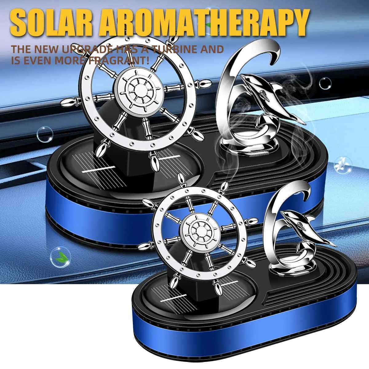 Helmsman Fan Car Fragrance Air ener Dolphin Interior Decoration Solar Rotating Car Aroma Perfume DiffuserXJ241213