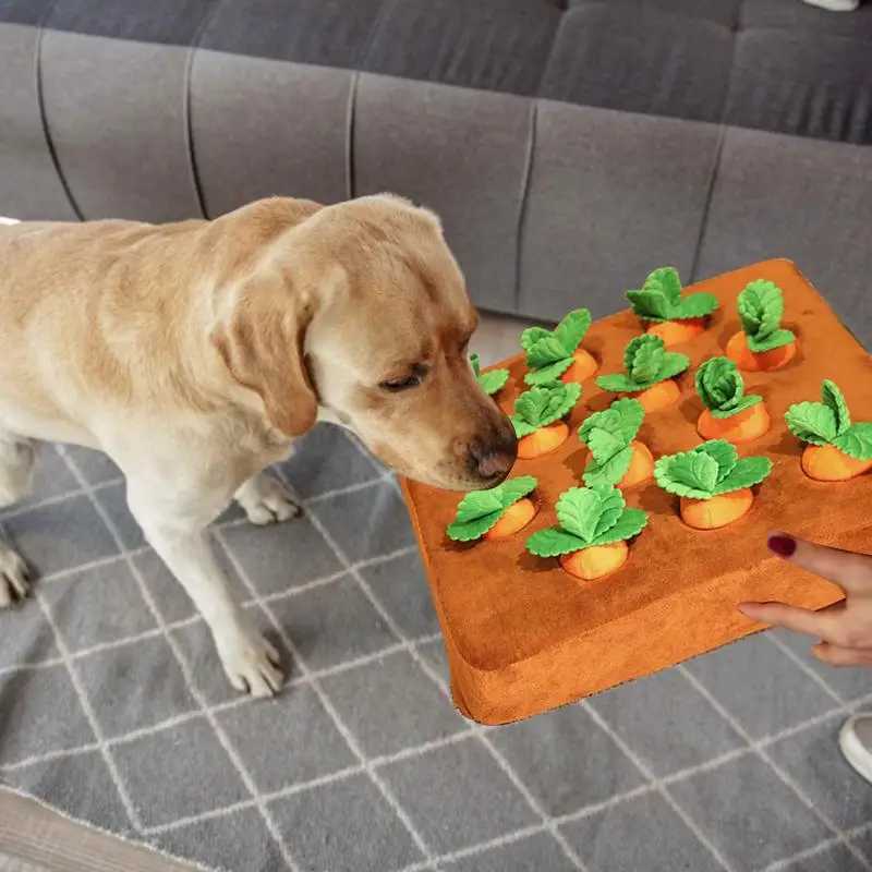 Carrots Enrichment Dog Puzzle Toys Hide and Seek Carrot Farm Dog Toys Carrot Patch Dog Snuffle Toy for Puppy Large Dogs X241213