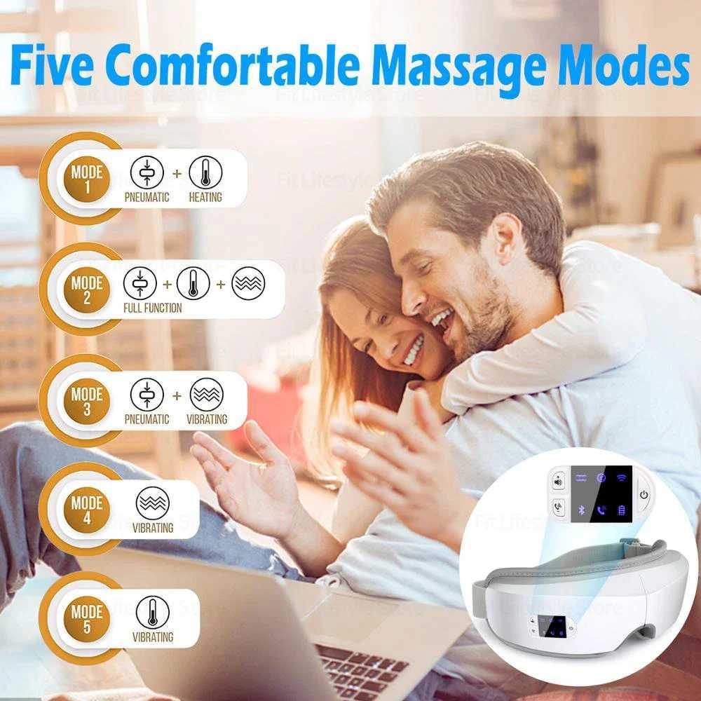 4D electric eye massager thermal vibration air bag vibrator Bluetooth eye massager face mask eye care instrument vibration massager W241213