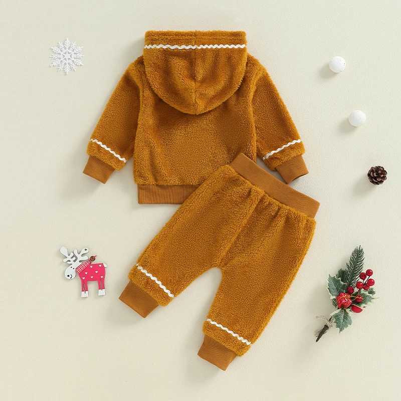 Gingerbread mens clothing baby boys and girls Halloween Christmas costumes hoodies sweatshirts fuzzy pants sets W241213