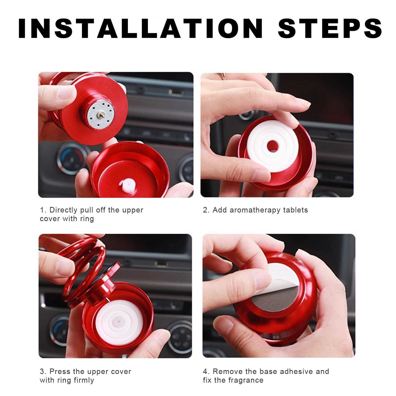 Car Aroma Auto Solar Energy Rotating Air er Double Ring Interior Decoration Accessories Diffuser For Car And HomeXJ241213