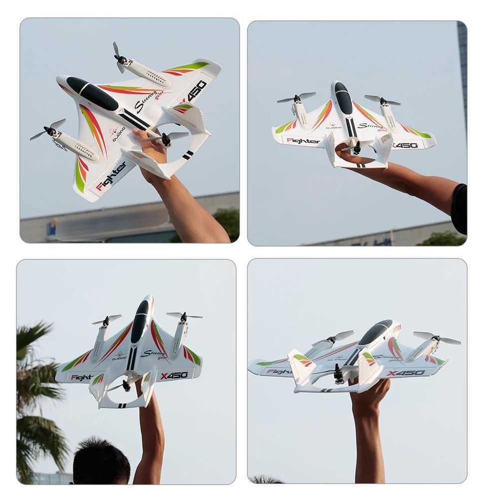 Electric/RC Aircraft WLtoys XK X450 RC Airplane RC Glider Fixed Wing Aircraft with 3 Models 2.4G 6CH 3D/6G RC Helicopters Vertical Takeoff RTF L250913