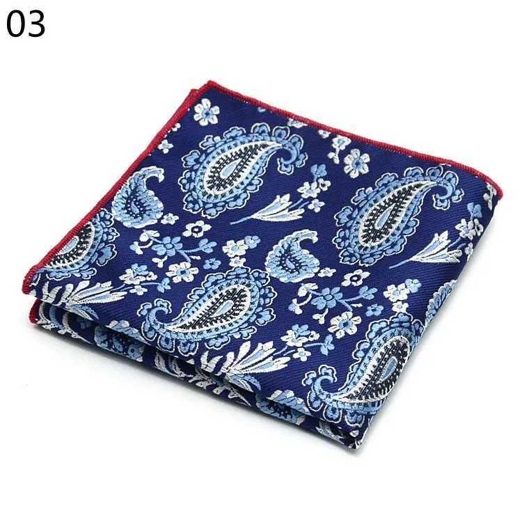 Luxury 25 * 25CM mens retro floral paisley silk handle pocket square fashionable mens Hanki wedding party chest towel W241213