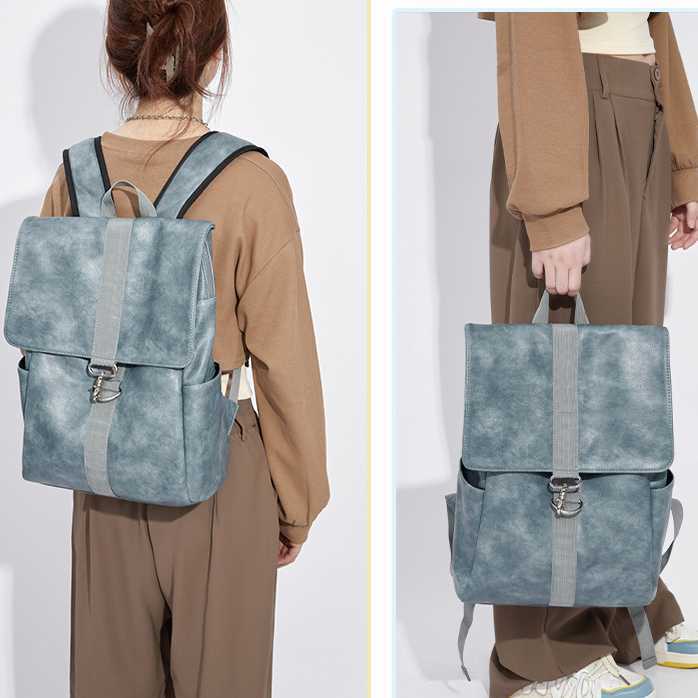 High end shoulder bag for women, large capacity leather backpack for female college students, computer travel bag, backpack 241215