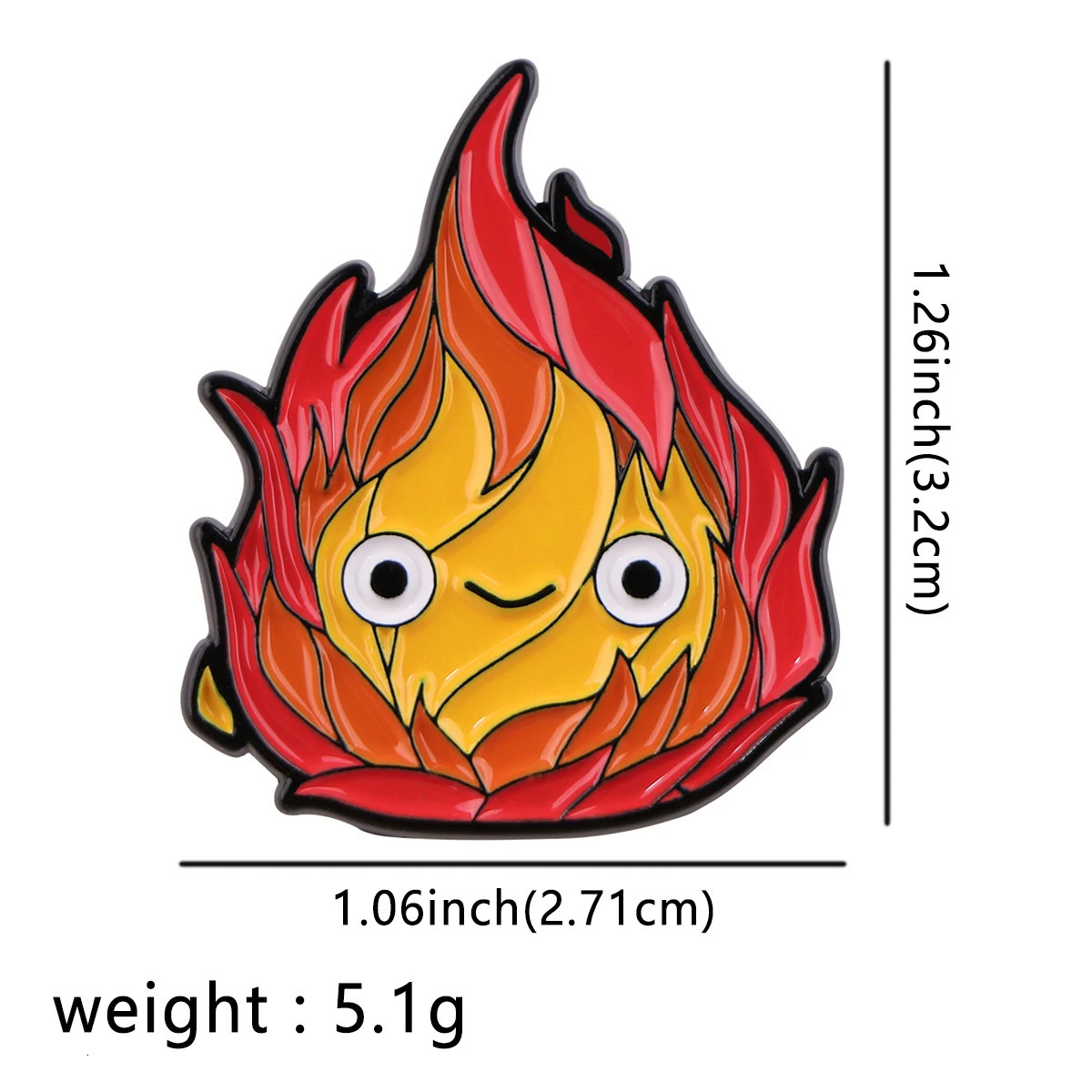 Cute fire anime enamel pin cartoon brooch womens lapel back bag badge clothing decoration gift 241210