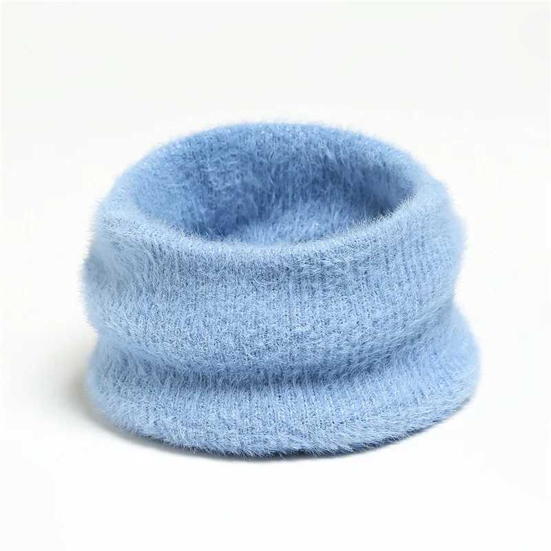 Scarves Wraps Solid Neckerchief Autumn Winter Women Men Warm Neck Ring Scarf Children High Collar Neck Scarves Knitted Muffler Comfort Soft H241213