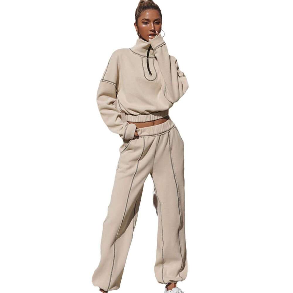 Autumn Winter New European American Foreign Trade Women's Fashion Sports Leisure Hoodie Two-Piece Set, Trendy Clothing, Fashionable And Casual Te