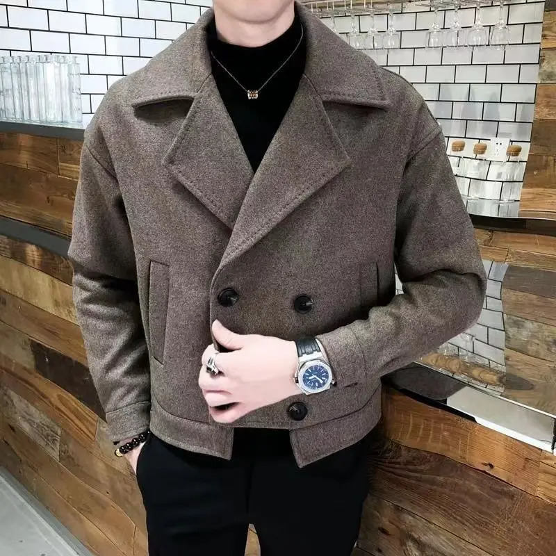 Mens Wool Blends Jackets Oversize Male Coats Warm Short Fleeced Trendy y ner Clothes Offer Cold Harajuku Sale 241213