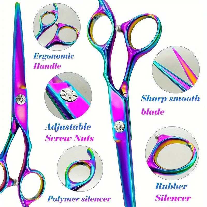 New Arrival 6.5 7.5 8.5 Colorful Professional Hair Cutting Hair Scissors Hair Shears Sharp Scissor for Barber Z241213