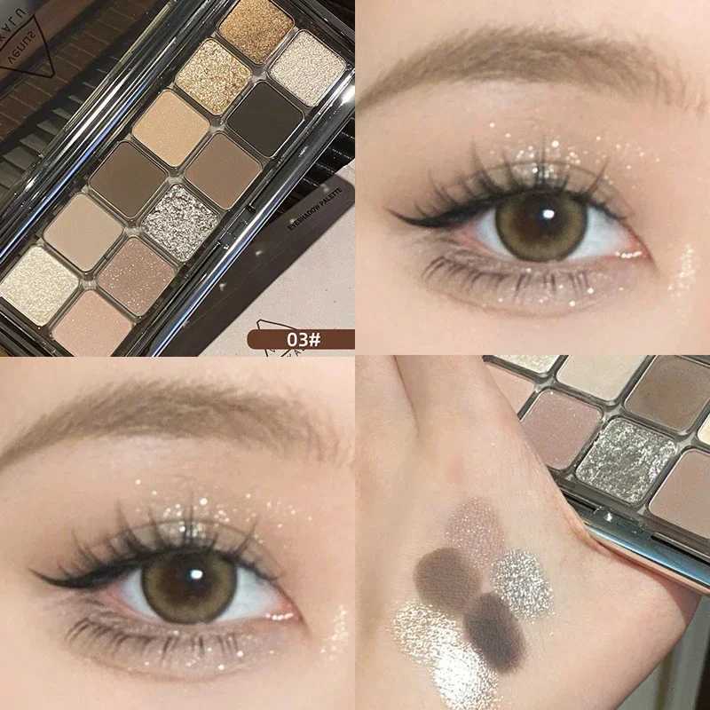 Newest 2-color Glitter Eyeshadow Palette for Shiny Fashionable Eye Makeup Cement Color Long Lasting Eye Shadow Palette Cosmetic W241213