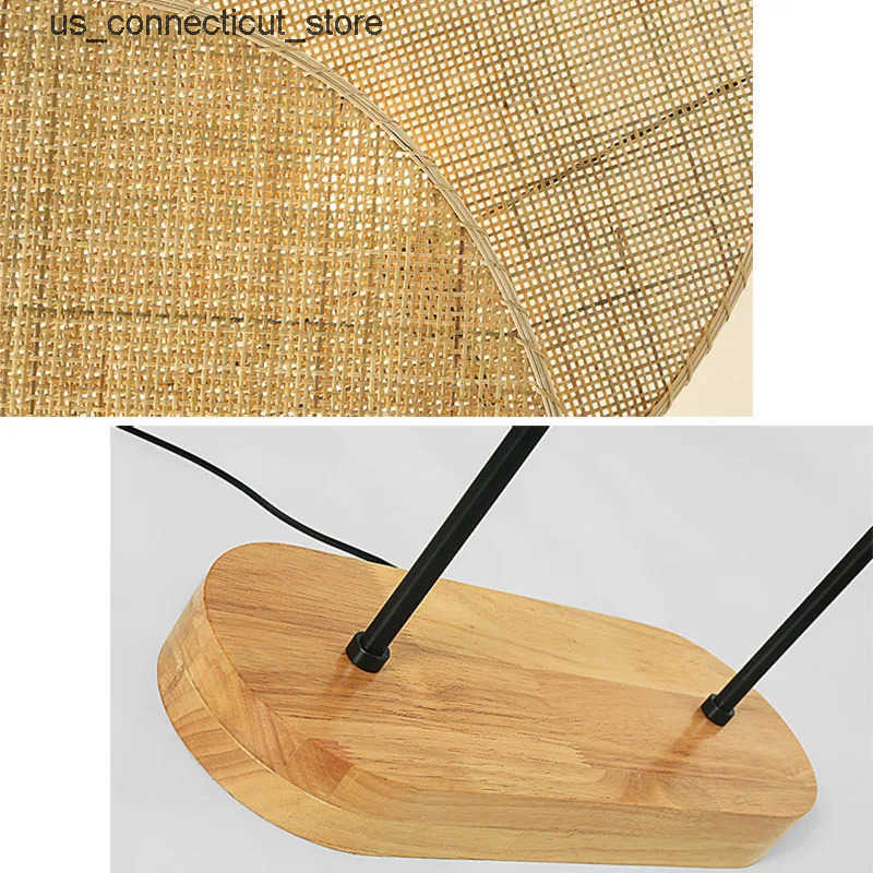 Floor Lamps Rattan Weaving Floor Lamp Southeast Asian Style For Living Room Bedroom Office Hotel Standing Lighting Fixtures Wood E27 L240910
