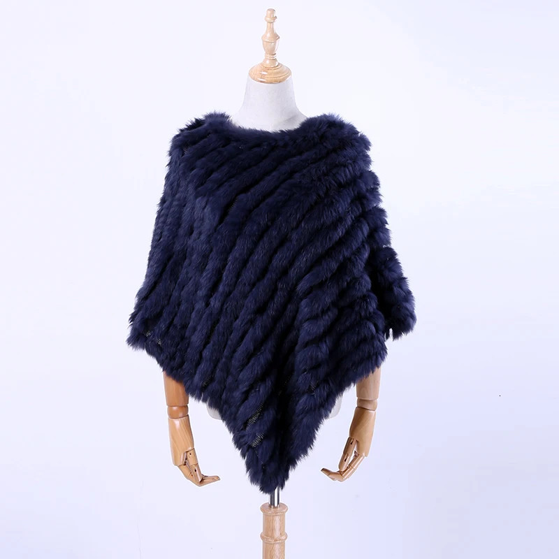 Womens Spring Autumn Genuine Real Knitted Rabbit Fur Pullover Poncho Wrap scarves natural rabbit fur Shawl triangle Cape 241212