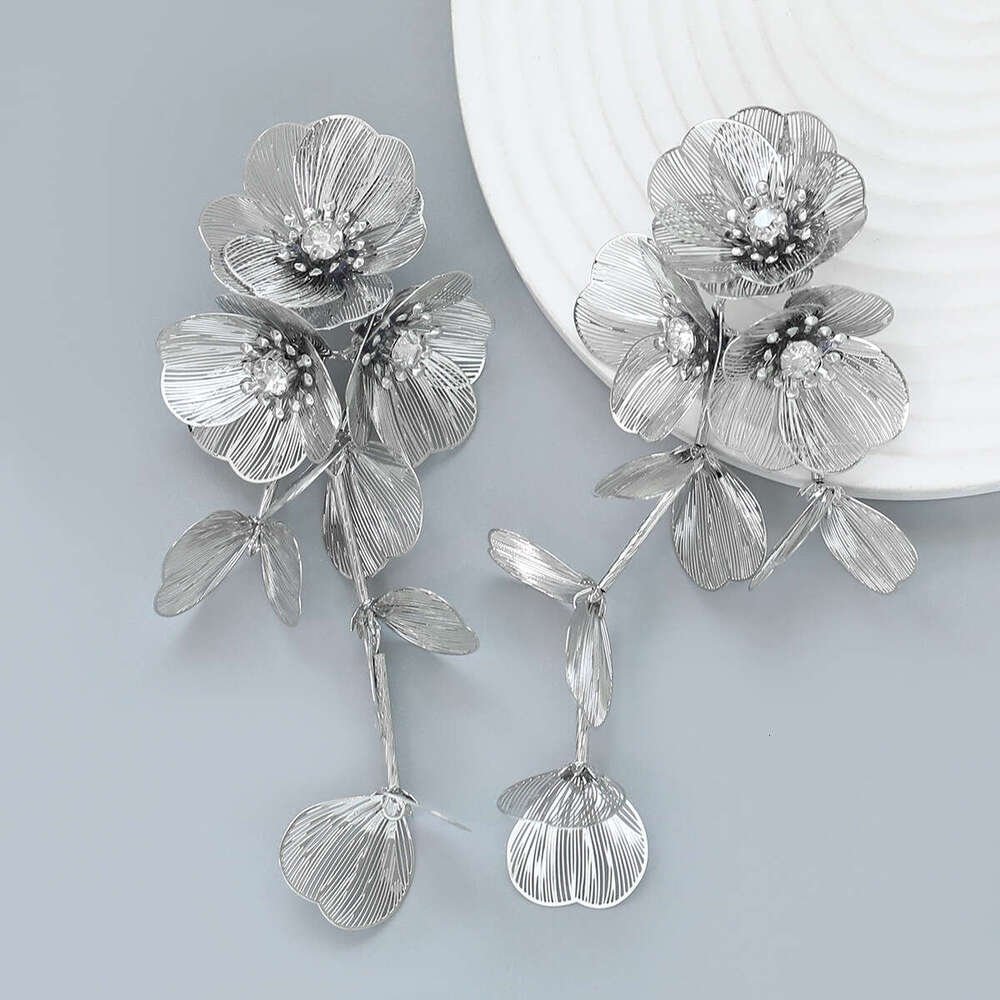 Spring New Alloy Exaggerated Female Multi layer Metallic wer Earrings