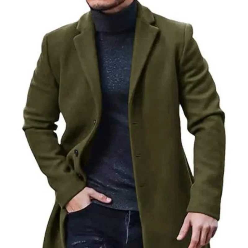 2023 Mens Autumn and Winter New Fashion Casual Woolen Coat Woolen Coat WindbreakerXJ241212