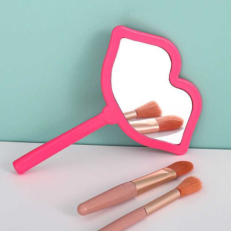 Pink/white/red Mirror Custom Privat Portable Square Lip Handheld Mirrors Cute Small For Daily Cosmetic Makeup XJ241213