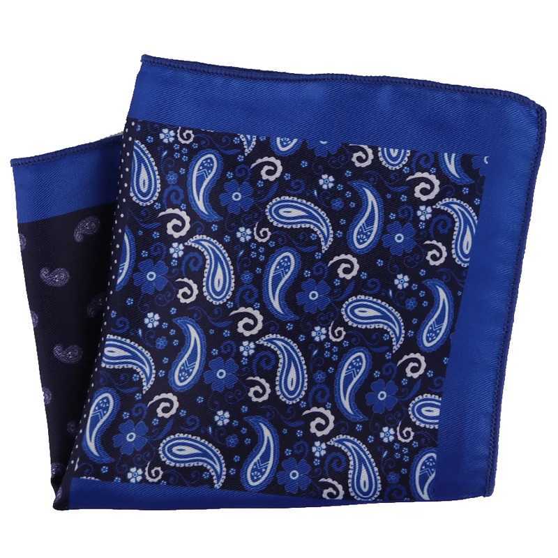 Tailor Smith Mens Hankerchief Paisley Polka Dot Floral Printed Hankies Polyester Hanky Business Pocket Square Chest Towel Gifts W241213