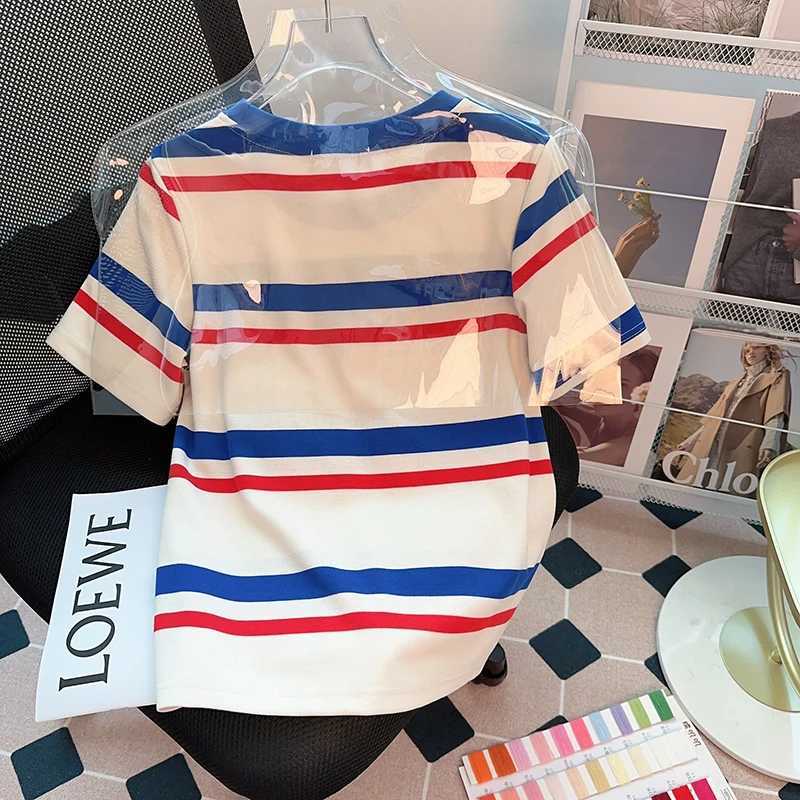 Women's Two Piece Pants Shorts Sets Loose Korean Style Short Slve Striped T-shirt and Lace-up Elastic Waist Pants Two Piece Sets Casual Women Clo