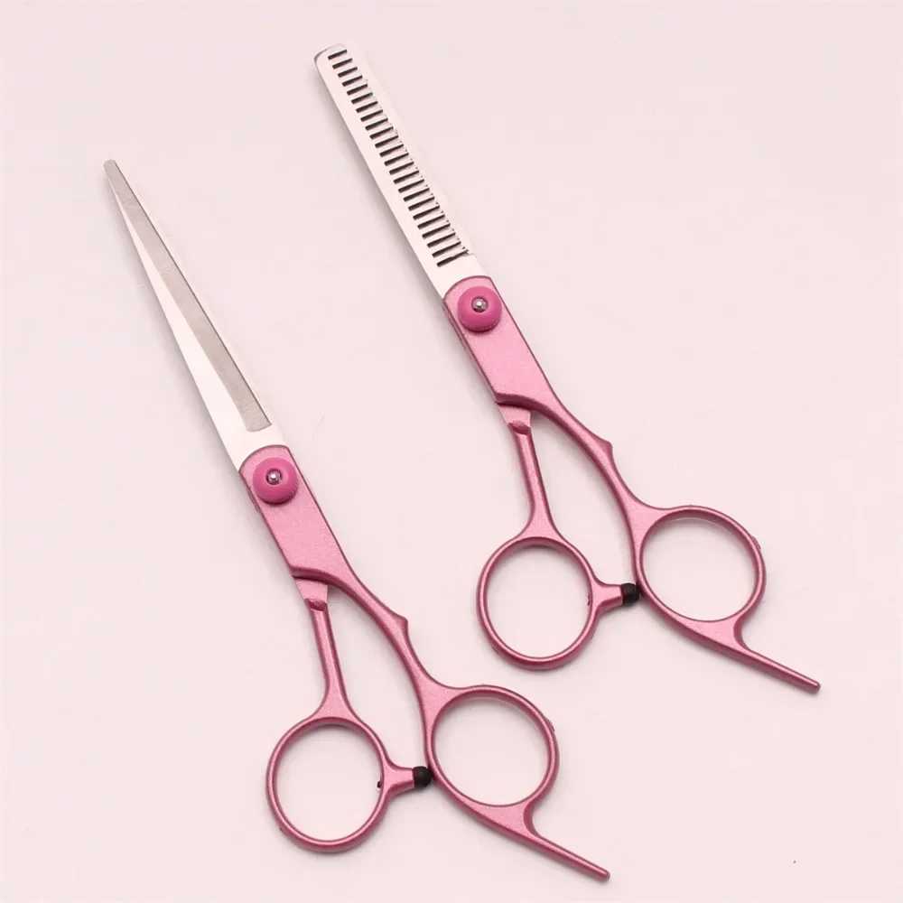 New Arrival 2Pc Professional Hairdressing Scissor Hair Thinning Scissors Multicolor Bangs Broken Hair Tooth Scissor Professional Barber Tool Z241213