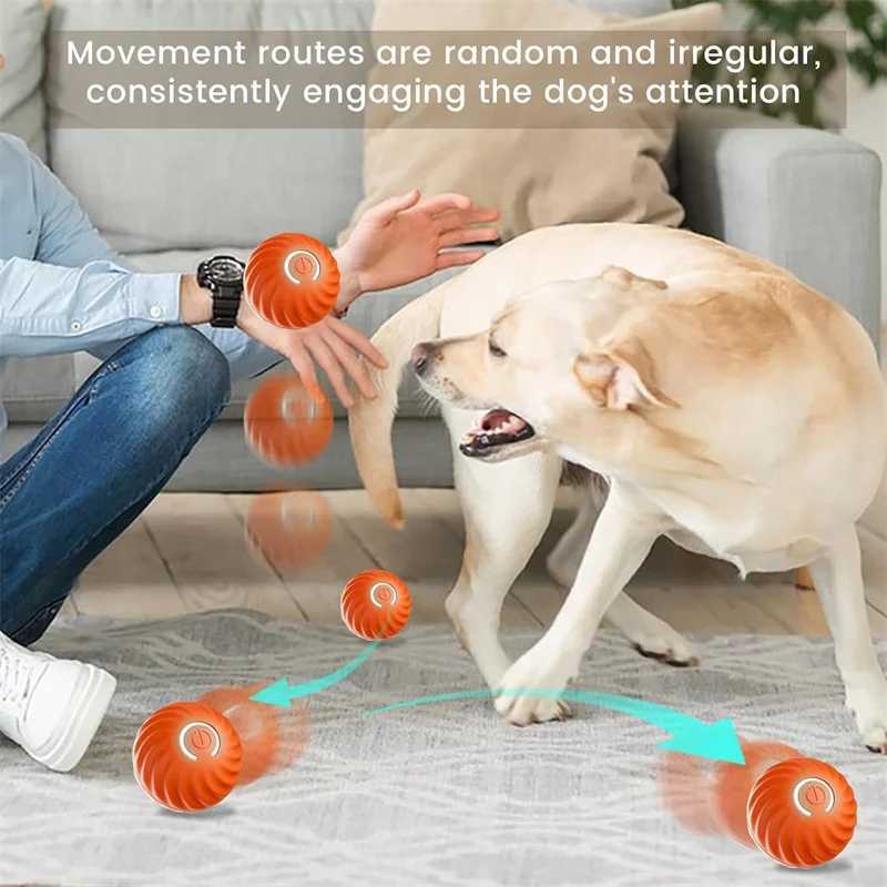 Smart Dog Toy Ball Electronic Interactive Pet Toy Moving Ball USB Automatic Moving Bouncing for Puppy Birthday Gift Cat Products X241213
