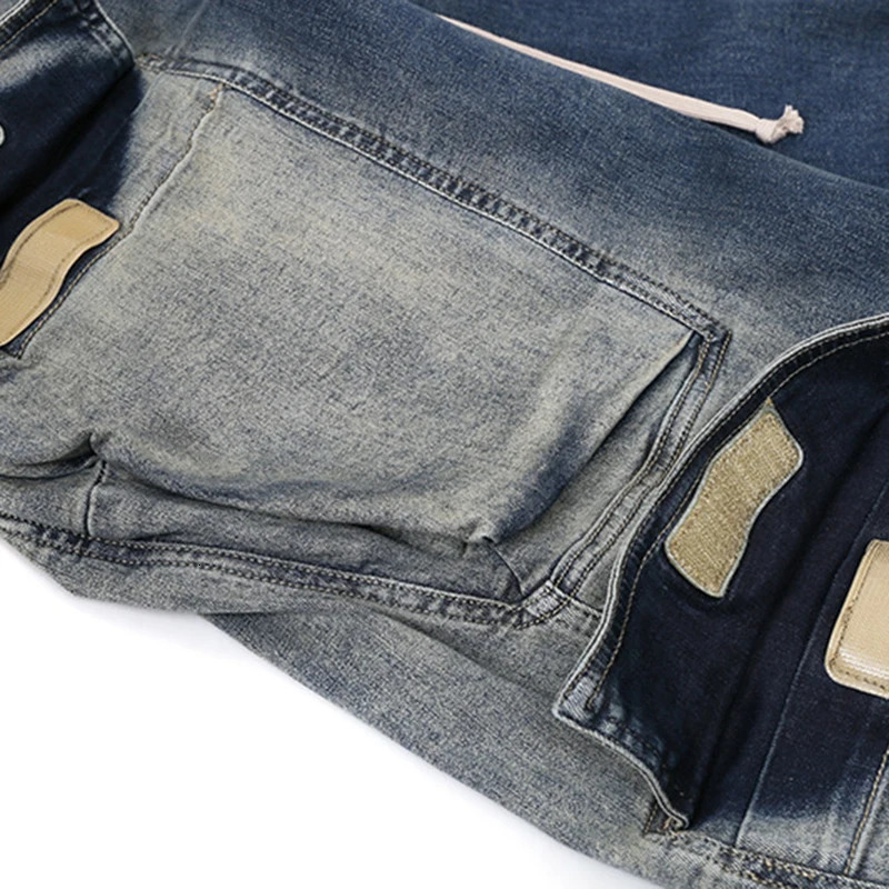 FEWQ High Street Mens Jeans Fashion Vintage Wide Leg Gradient Denim Pants Trend Worn Out Streetwear Overalls 24X3196 241112